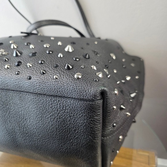 Coach Market Tote Star Rivet Leather Studded Shoulder Bag 59504 Graphite Gray - Picture 7 of 16